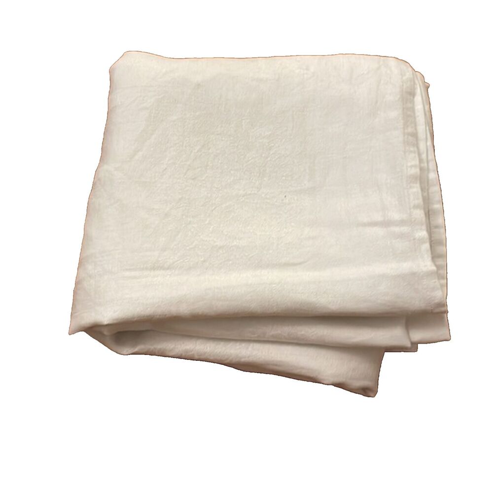 White Tablecloth Cotton Damask Formal Rectangle 69X64 Inches Holiday Tablescape